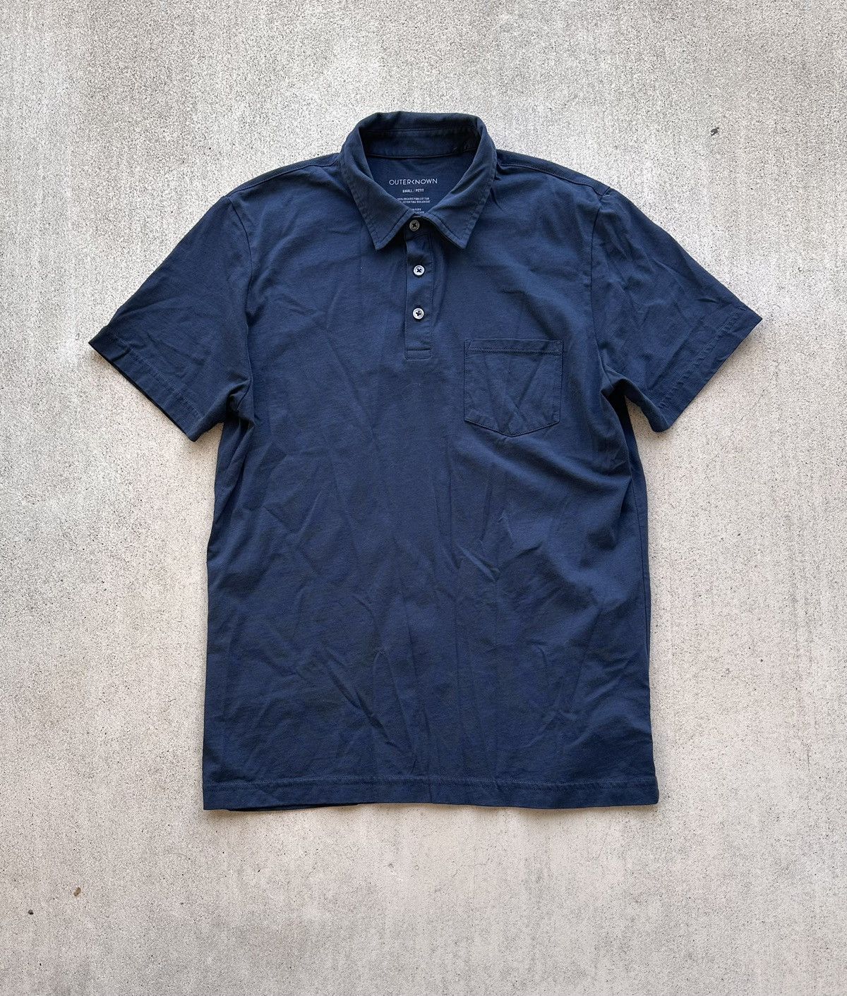 Outerknown Outerknown Men’s Navy Blue Organic Pima Cotton Short Sleeve Size US S / EU 44-46 / 1 - 1 Thumbnail