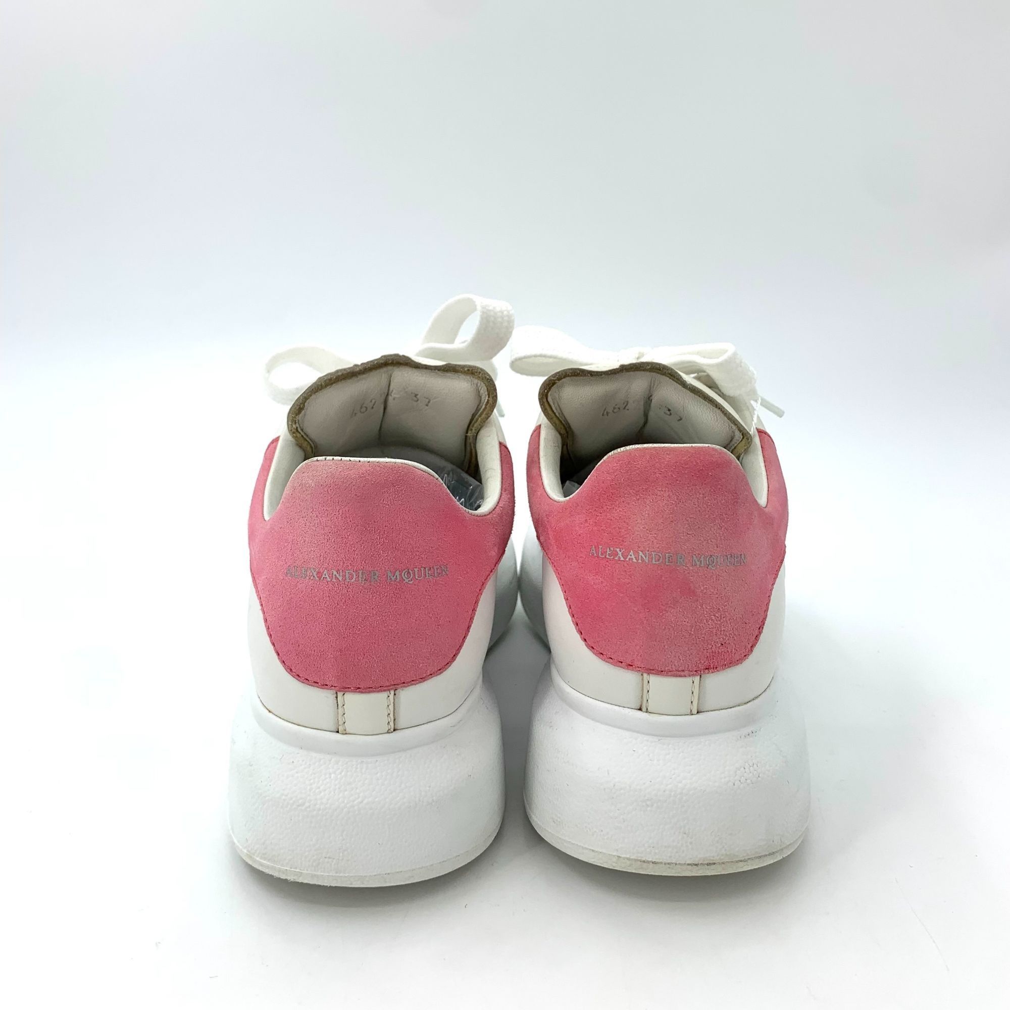 Alexander McQueen Alexander McQueen Womens White Leather Pink Suede Sneakers Size US 7 / IT 37 - 4 Thumbnail
