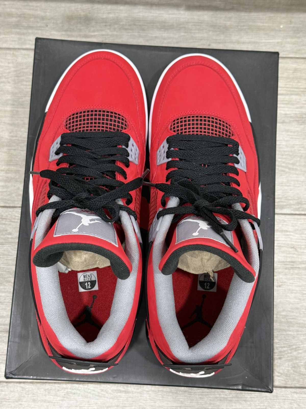 Jordan Brand 2013 Air Jordan 4 Toro Bravo Fire Red White Black Grey 12 Size US 12 / EU 45 - 6 Thumbnail