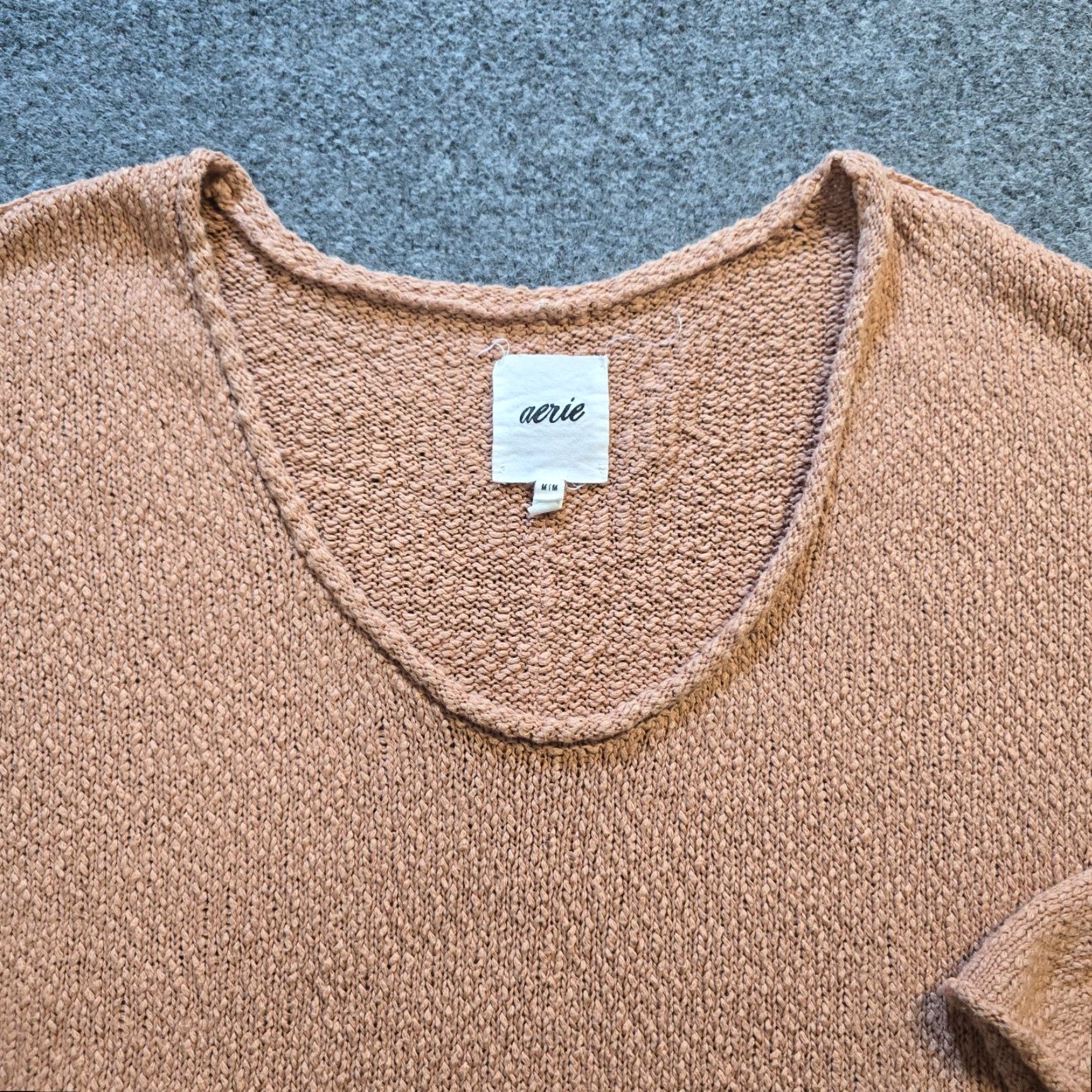Vintage Aerie Sweater Women's Size M Beige Textured Knit Oversized Lounge Comfort Pullover Knit Classic Winter Fall Mens? Womens? Size M / US 6-8 / IT 42-44 - 2 Thumbnail