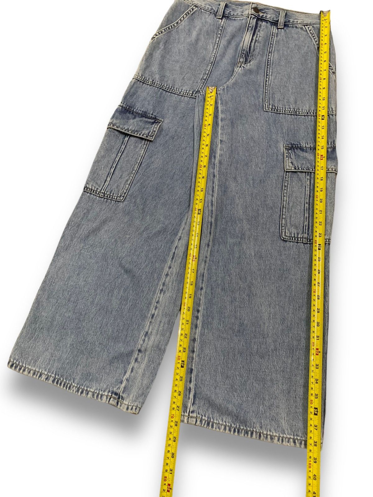 GU × Japanese Brand × Jun Takahashi Vintage Japanese Brand GU Baggy Fatigue Cargo Jeans Size US 30 / EU 46 - 15 Thumbnail