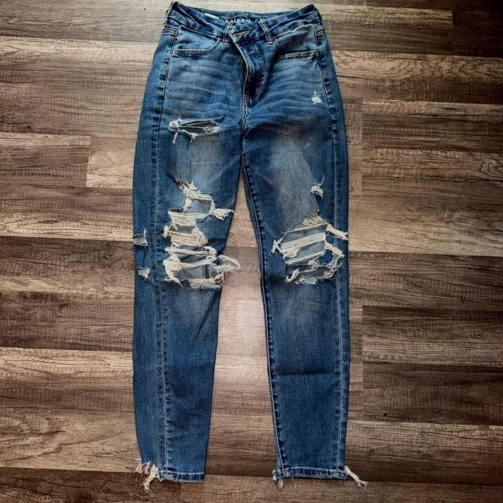 Other American Eagle Stretch Distressed Skinny Jeans Womens 2 Size 25" / US 0 / IT 36 - 1 Thumbnail
