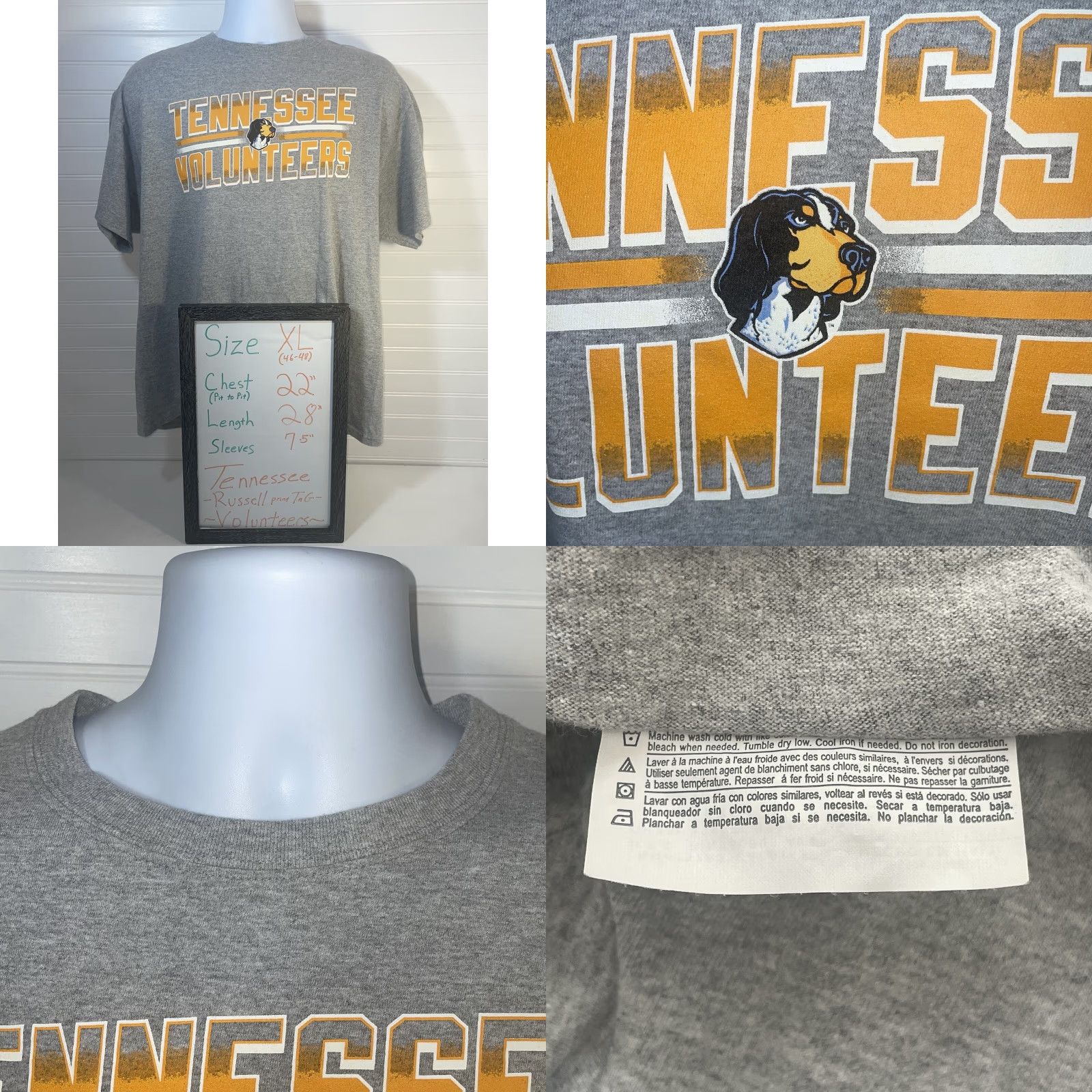 Vintage VINTAGE University Of Tennessee Volunteers Smokey Mascot Shirt Men XL Gray Russell Tag Size US XL / EU 56 / 4 - 8 Thumbnail