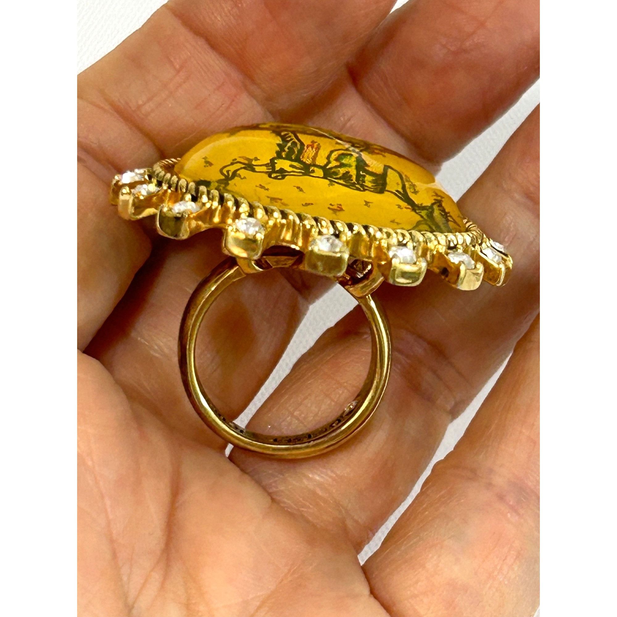 Betsey Johnson Betsy Johnson Tea Party Fashion Ring Vtg 7 Lucite Crystals G Size ONE SIZE - 11 Thumbnail