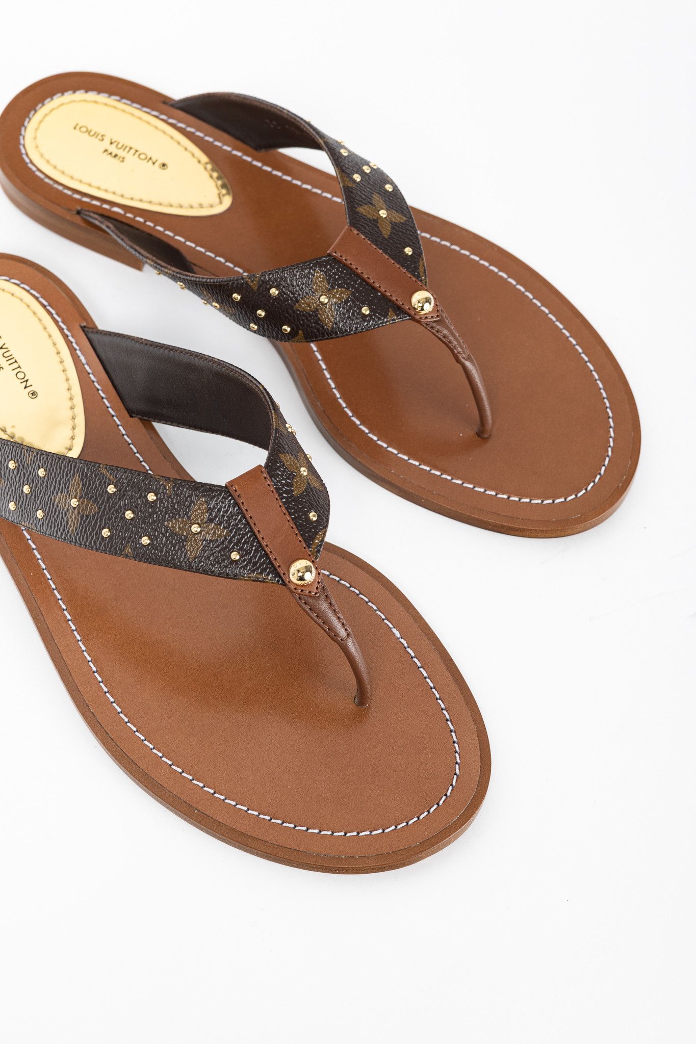 Louis Vuitton Louis Vuitton Sunny Monogram Studded Flat Thong Sandals Size US 8.5 / IT 38.5 - 7 Thumbnail