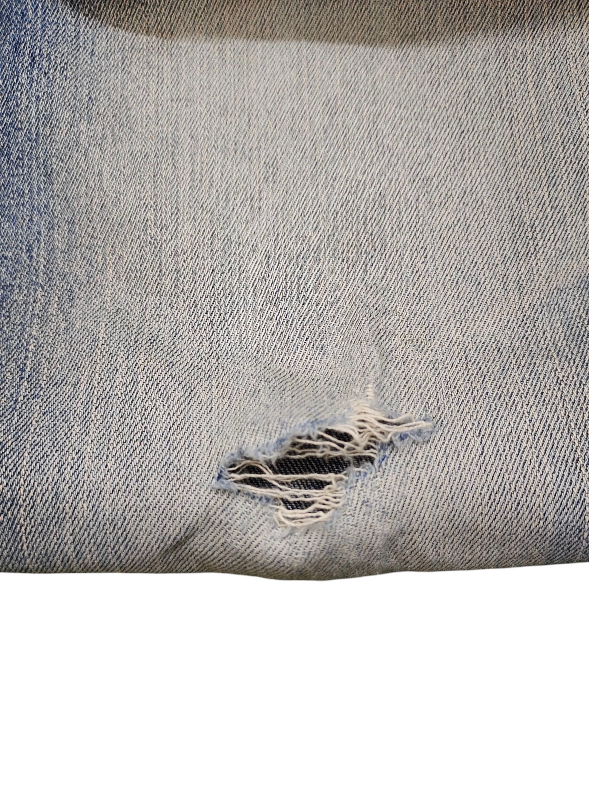 Comme des Garcons × Undercover Vintage Edwin Leather Trim Distress Denim Jeans Size US 35 - 13 Thumbnail