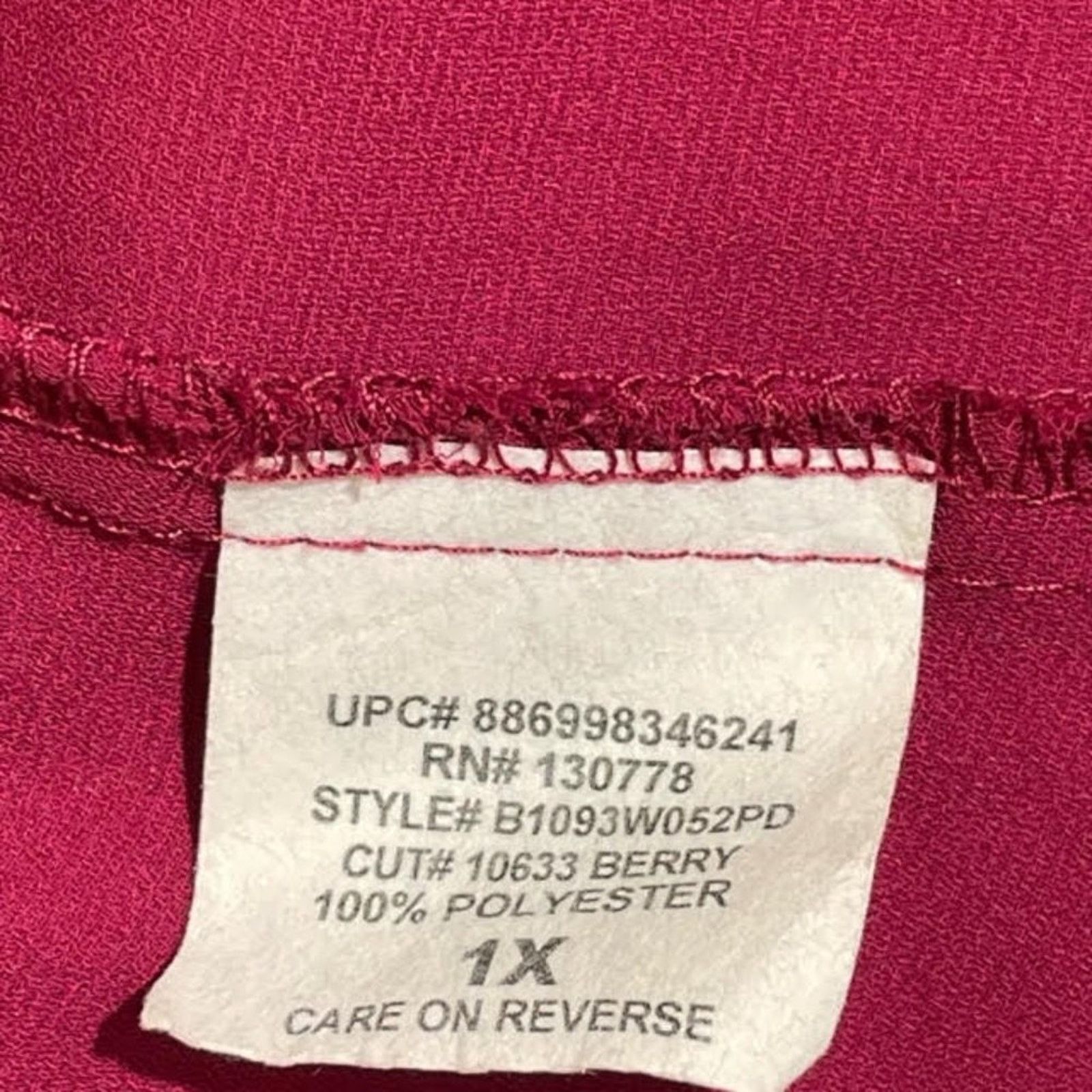 Other About A Girl Burgundy V Neck Relaxed Blouse Size 1X Size XXL / US 16-18 / IT 52-54 - 5 Thumbnail