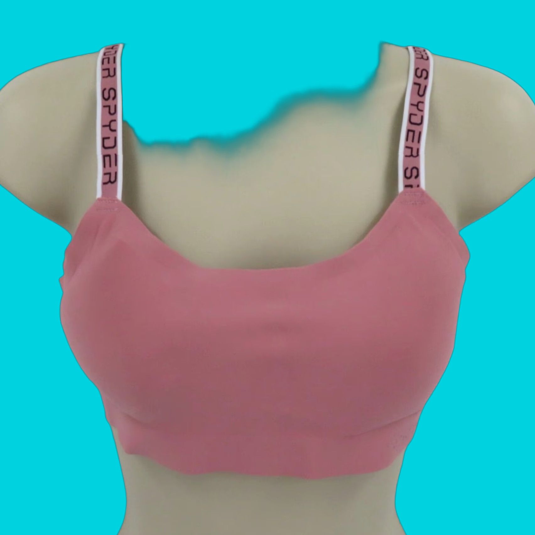 Spyder Spyder Womens Bra Bralette Wireless Pink Medium M Strap Removable Bust Pads Logo Strap Adjustable Pullover Sleeveless/Bralette Size ONE SIZE - 1 Thumbnail