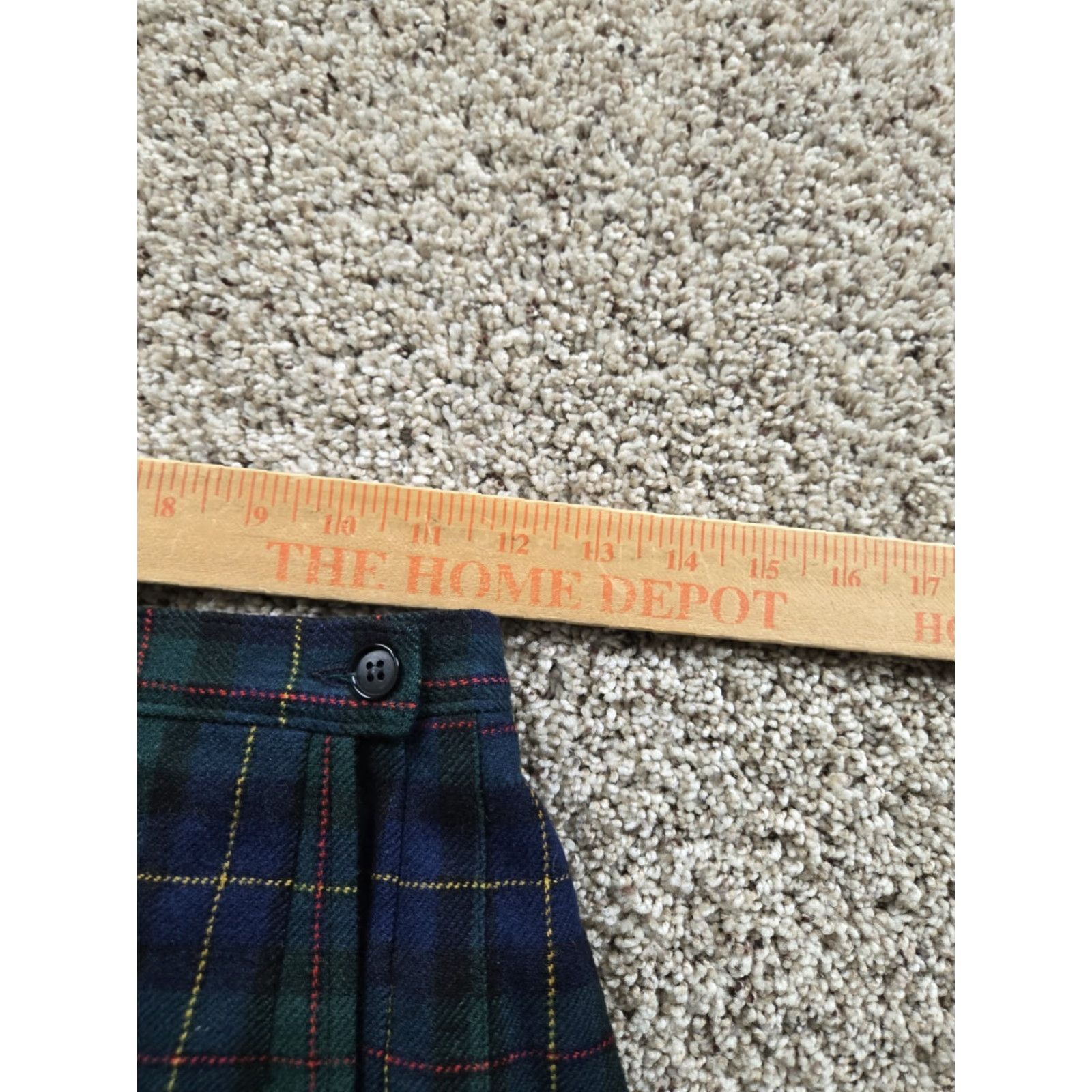 Pendleton VINTAGE Pendleton Skirt Womens 24 Blue Green Plaid Pleated Midi Wool Made USA 70s Womens Size 42" / US 20 - 7 Thumbnail