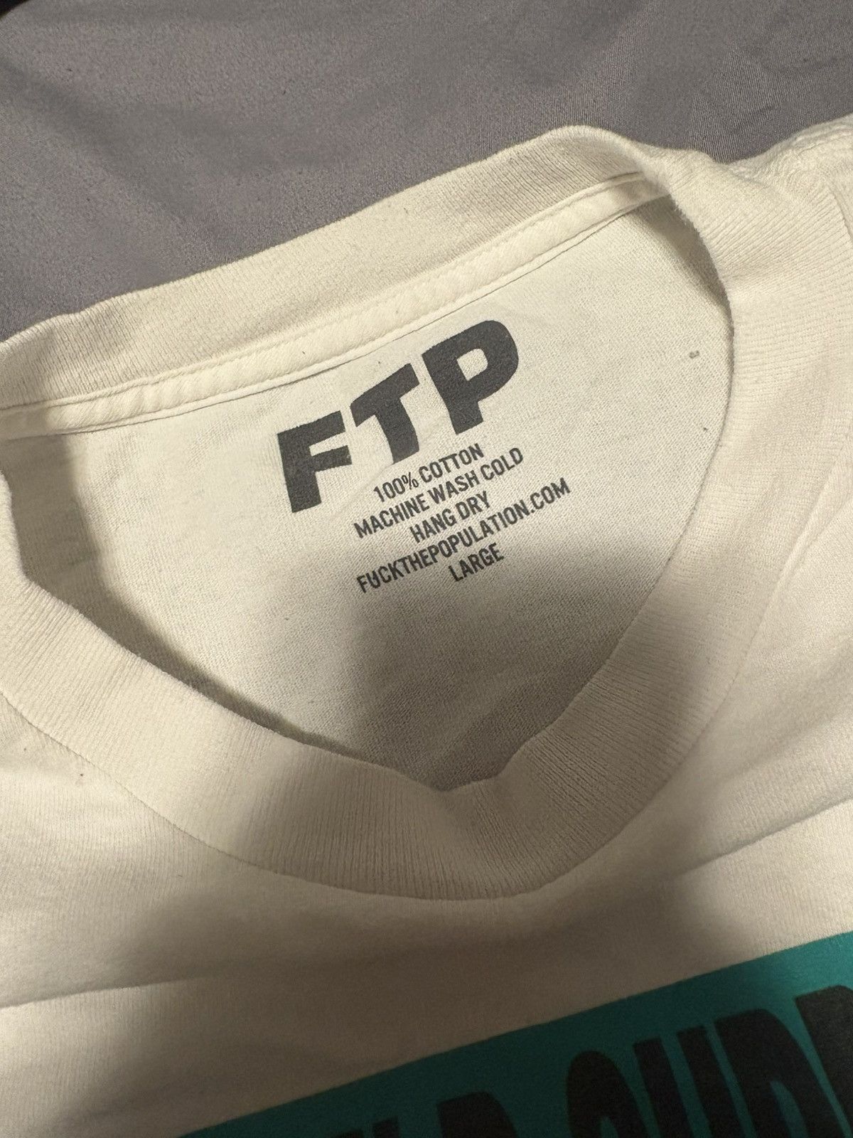Fuck The Population FTP Child Support Tee (White) Size US L / EU 52-54 / 3 - 4 Thumbnail