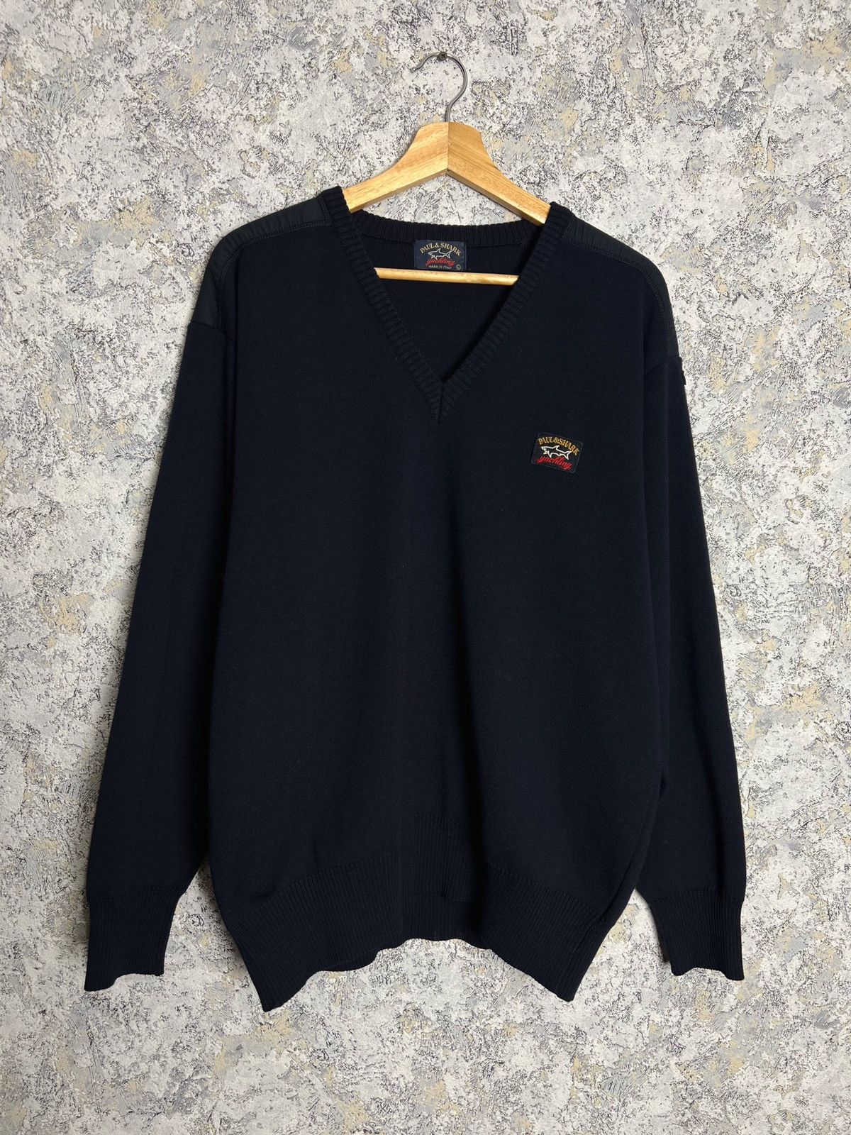 Paul & Shark × Vintage Vintage Paul & Shark Yachting Knitted Sweater Jumper V-Neck Size US L / EU 52-54 / 3 - 1 Thumbnail