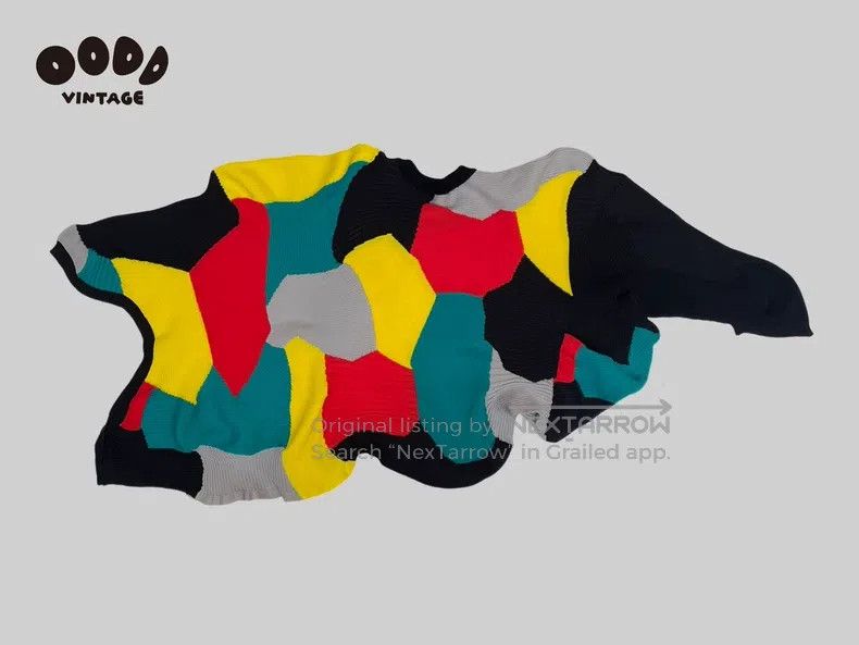 Issey Miyake Issey Miyake Multi Color Rib Ruffle Knit Top Size M / US 6-8 / IT 42-44 - 4 Thumbnail