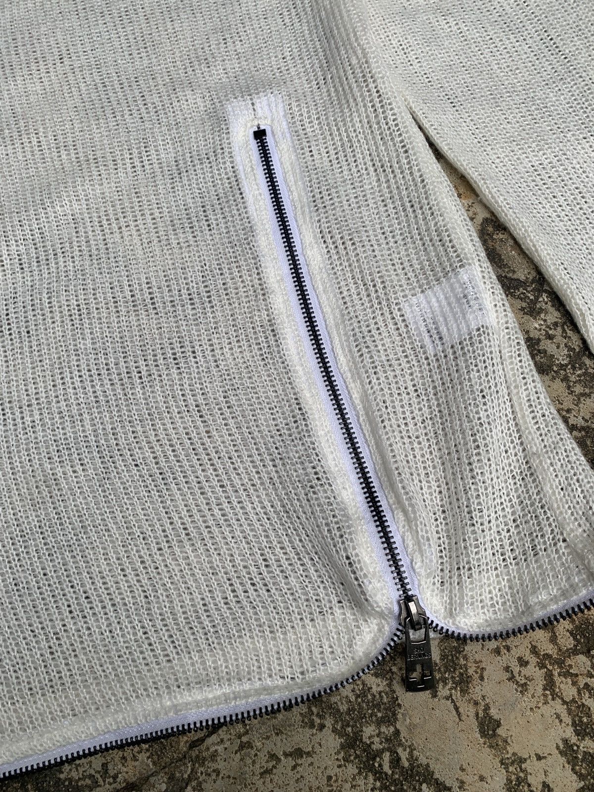 If Six Was Nine × Japanese Brand × Le Grande Bleu (L.G.B.) y2k Bernings Sho Wide Neck Unique Zip White Knitted Sweater Size L / US 10 / IT 46 - 3 Thumbnail