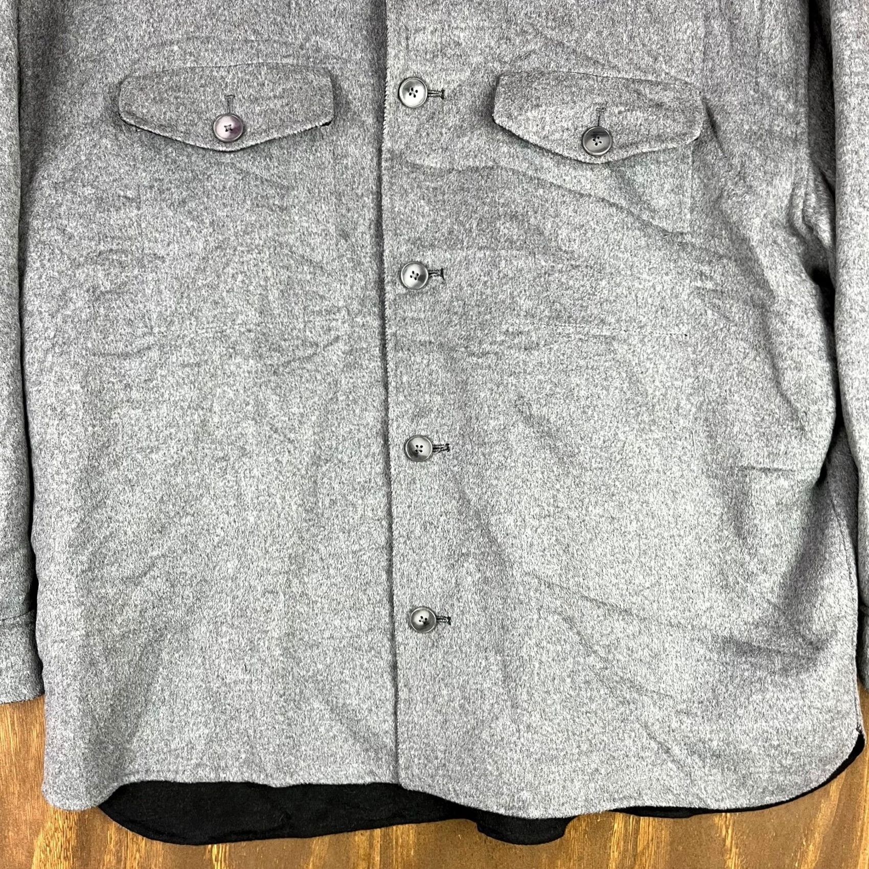 Banana Republic Banana Republic Mens Coat Black Gray Reversible Overcoat Wool Workwear Soft XL Overcoat Wool Black Gray Reversible Workwear Mens Coat XL Mens Size US XL / EU 56 / 4 - 4 Thumbnail