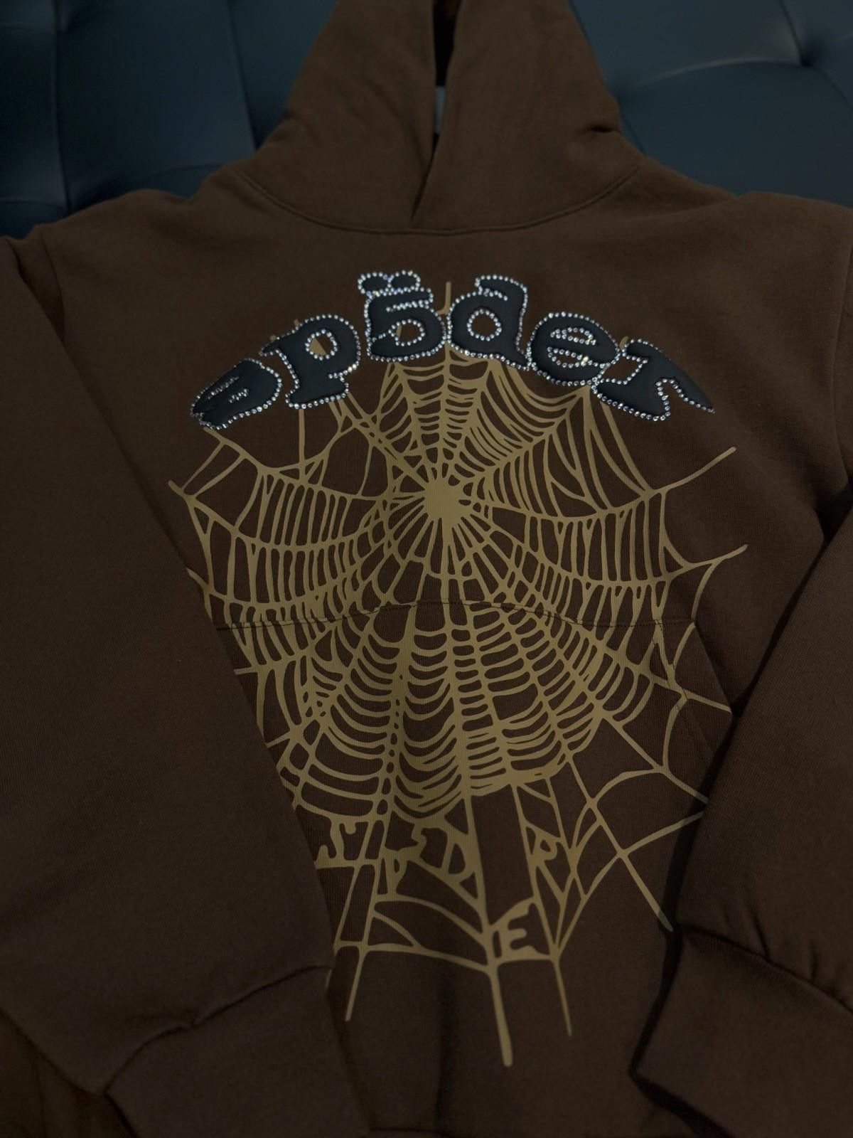 Sp5der Sp5der Worldwide Brown Crystal Hoodie Size (Small) (NEW) Size US S / EU 44-46 / 1 - 5 Thumbnail