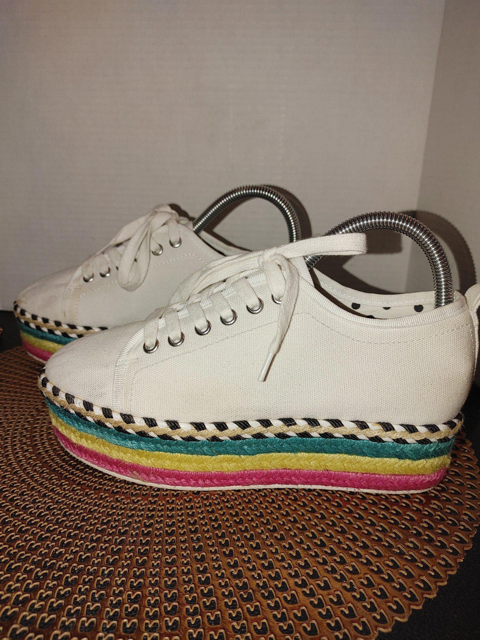 Designer Betsey Johnson Arbor Rainbow Platform Sneakers Size 7.5M Size US 7.5 / IT 37.5 - 1 Thumbnail