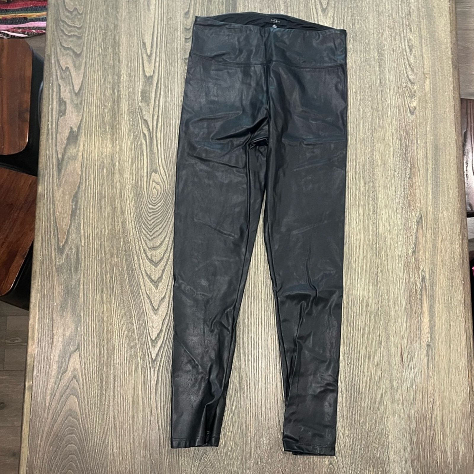 Vintage 21 Saints Leggings Skinny Faux Leather High Rise Sz L Size 31" - 1 Thumbnail