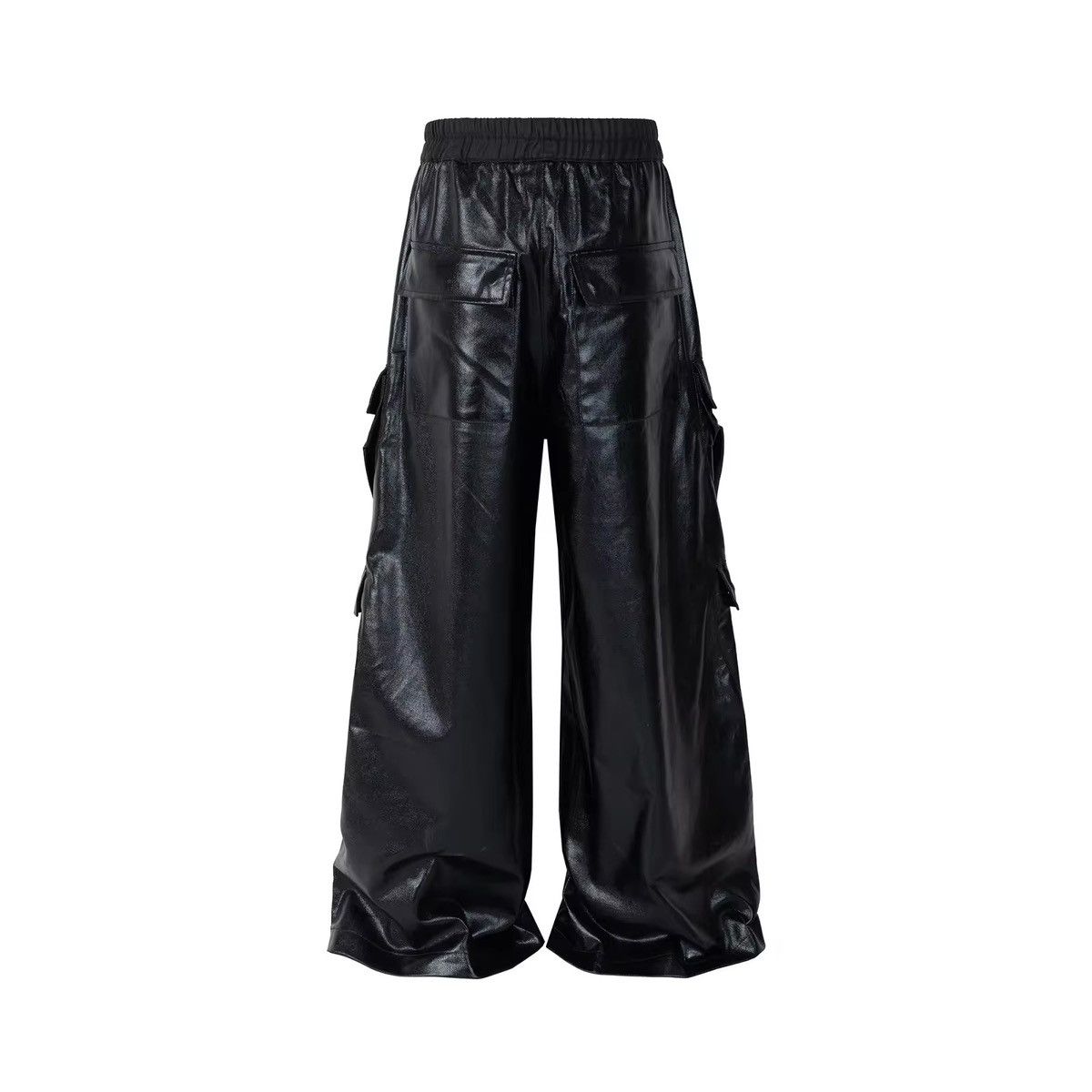 Designer × Jean Streetwear Baggy PU Leather Jeans Pants Size US 33 - 2 Thumbnail