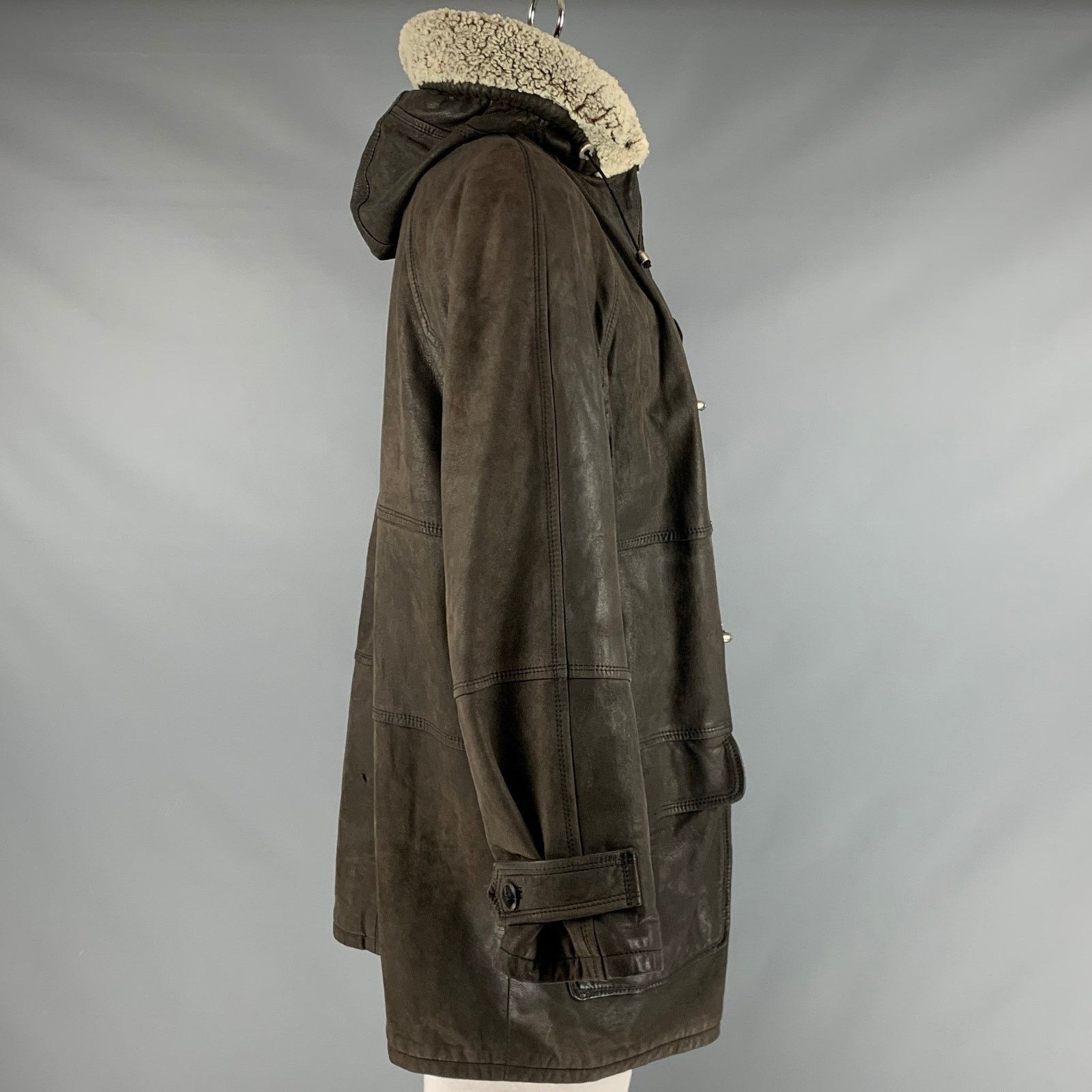 Bally BALLY Size 48 Grey Green Leather Nautical Coat Size US XXL / EU 58 / 5 - 2 Thumbnail