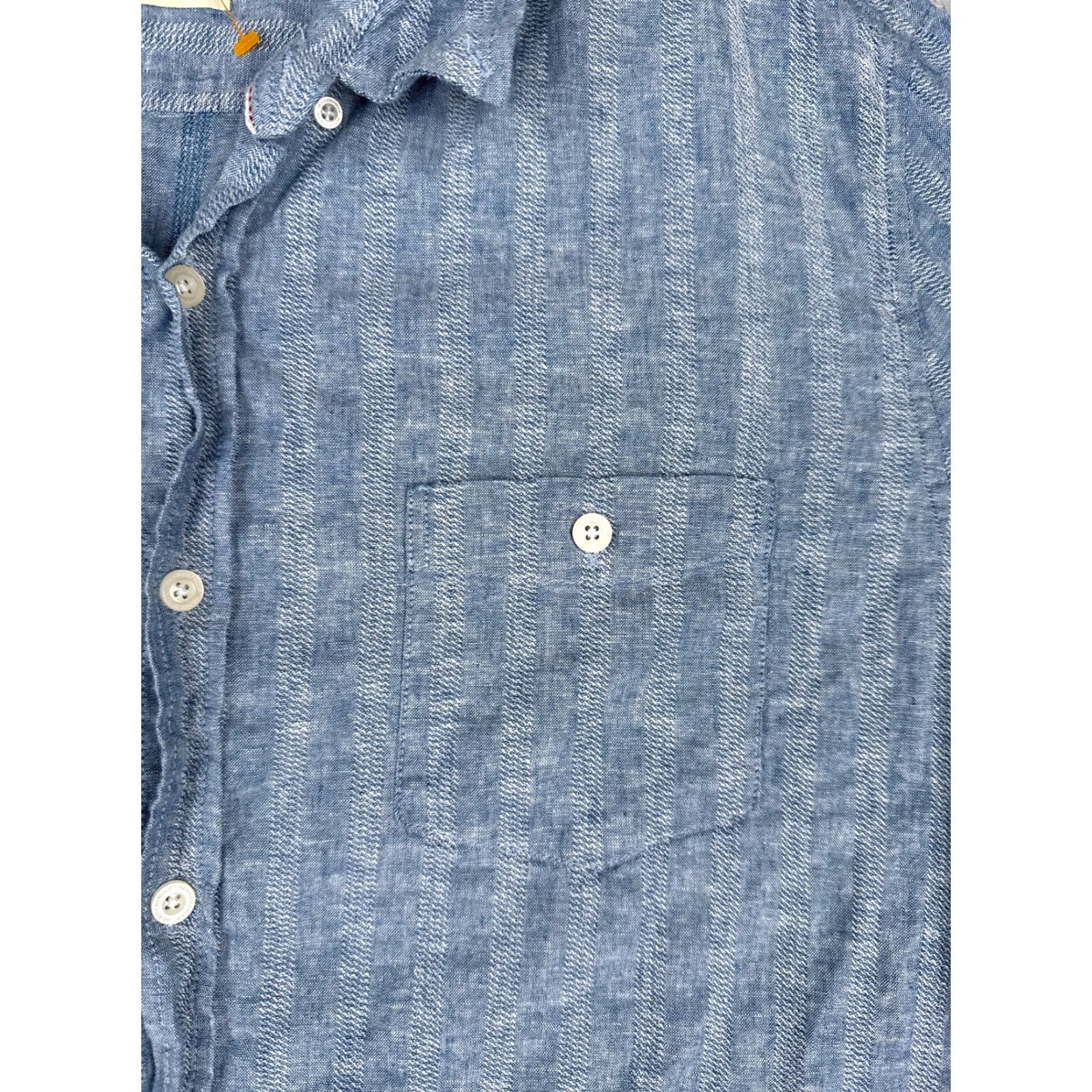 Weatherproof VINTAGE Weatherproof Shirt Weatherproof Vintage Shirt Adult 2XL Blue Stripe Button Up Linen Hawaiian Size US XXL / EU 58 / 5 - 6 Thumbnail