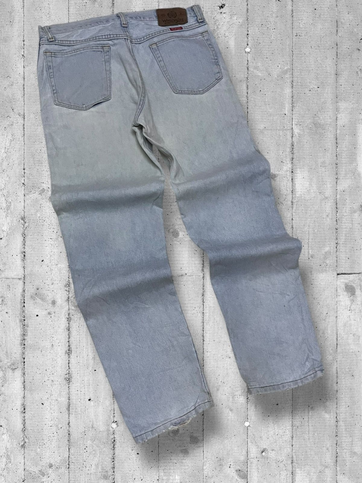 Designer × Vintage × Wrangler Vintage 1990s Designer Wrangler Blue Wash Distressed Denim Size US 30 / EU 46 - 10 Thumbnail