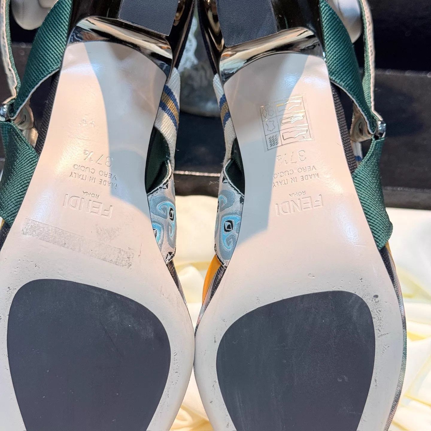Fendi Fendi Hummingbird F Logo Strap Heels EU 37.5 99 New Size US 7 / IT 37 - 7 Thumbnail