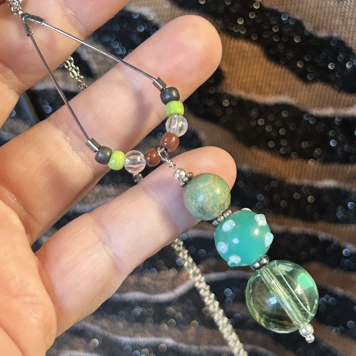 Handmade Handcrafted vintage bead changeable charm pendant necklace Size ONE SIZE - 1 Thumbnail