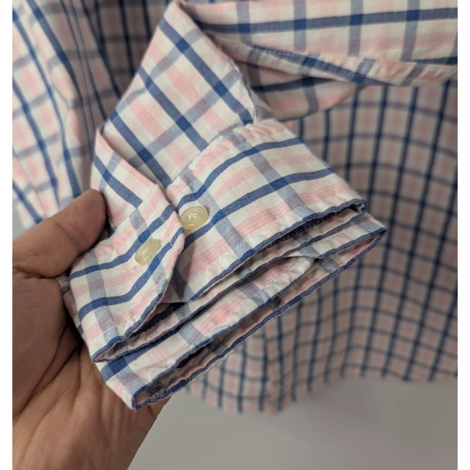 Banana Republic Banana Republic Grant Fit Button-Up Shirt L plaid Multicolor Cotton Pinpoint Oxford Mens Regular Size US L / EU 52-54 / 3 - 3 Thumbnail