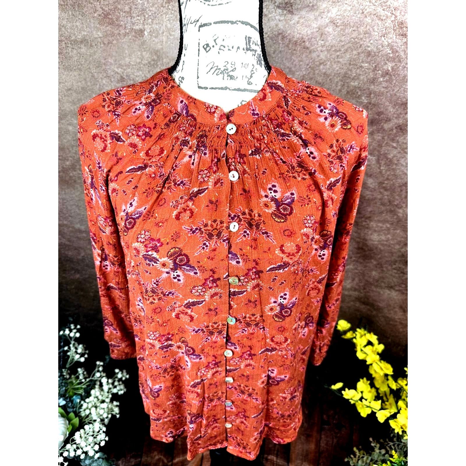 Other Mason & Belle Button & Loop Closure Tunic Rustic Floral S Size S / US 4 / IT 40 - 4 Thumbnail