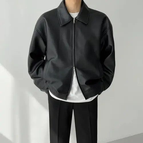Japanese Brand × Vintage Artificial leather Hip Hop Gothic Rock Bomber Jacket Coat Size US L / EU 52-54 / 3 - 1 Thumbnail