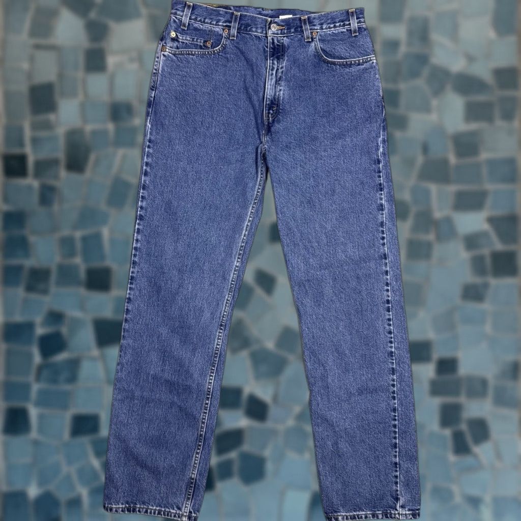 Levi's VINTAGE Levi's 505 Jeans Mens 34x34 Regular Straight Paper Tag Batwing 90s Y2K Jeans Mens Regular 34 Blue 34x34 Size US 36 / EU 52 - 1 Thumbnail