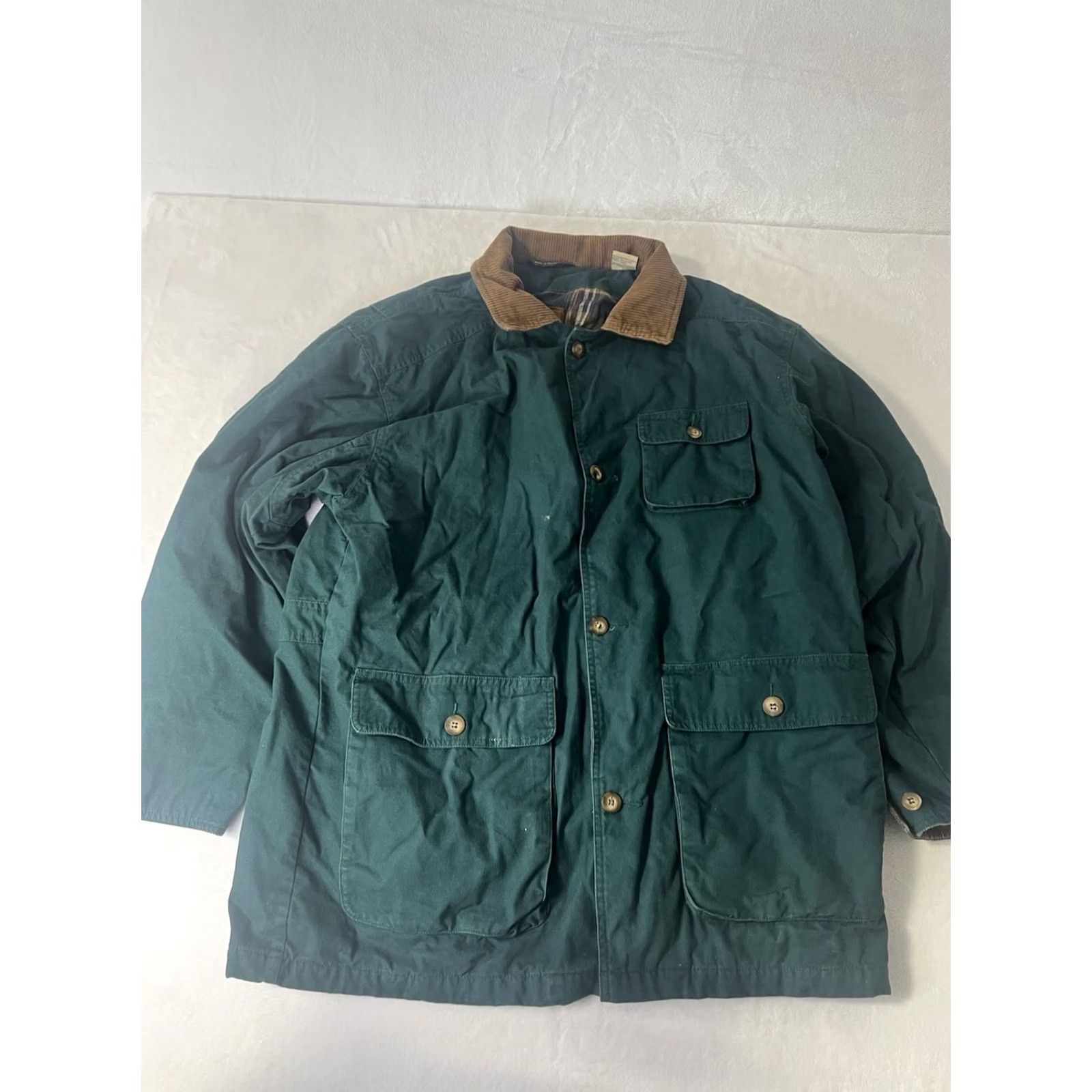 Vintage VINTAGE David Peyser Sportswear Chore Jacket Coat Green L Regular Lined Flannel Cotton Barn Coat Men Size US L / EU 52-54 / 3 - 2 Thumbnail