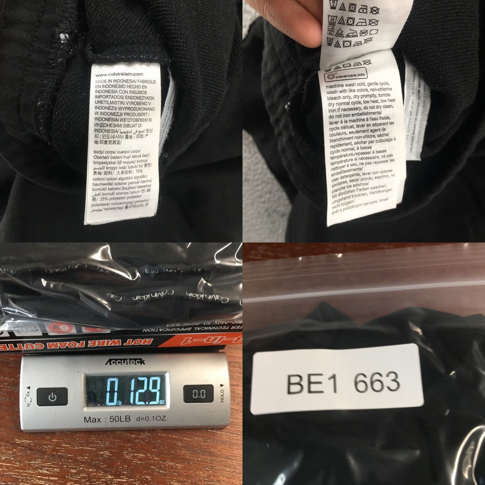 Calvin Klein Calvin Klein Sweatshorts Mens Black High Rise Drawstring Pocket Size ONE SIZE - 9 Thumbnail
