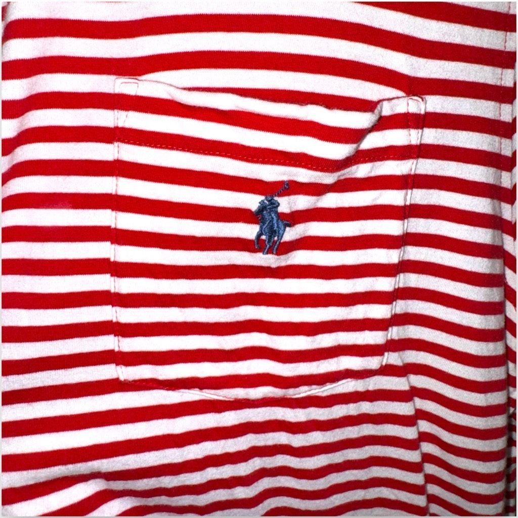 Polo Ralph Lauren Polo Ralph Lauren Red & White Stripes Soft Touch Polo L Size US L / EU 52-54 / 3 - 4 Thumbnail