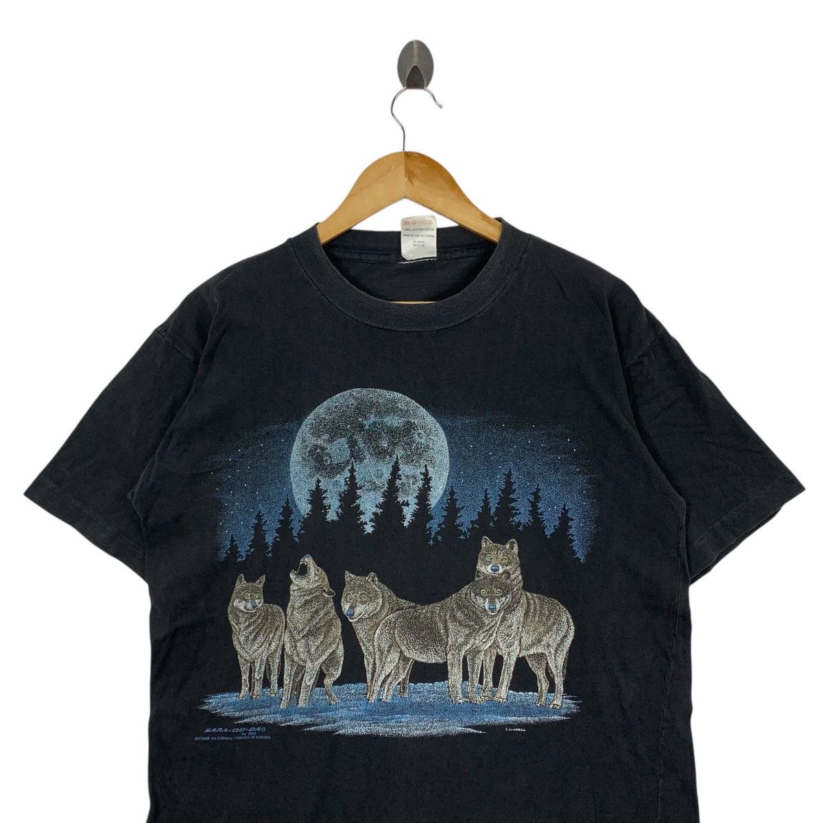Vintage Vintage 90s BARA-OU-DA Wolf Animal 3D Pop Art R. Tshirt Size US L / EU 52-54 / 3 - 2 Thumbnail
