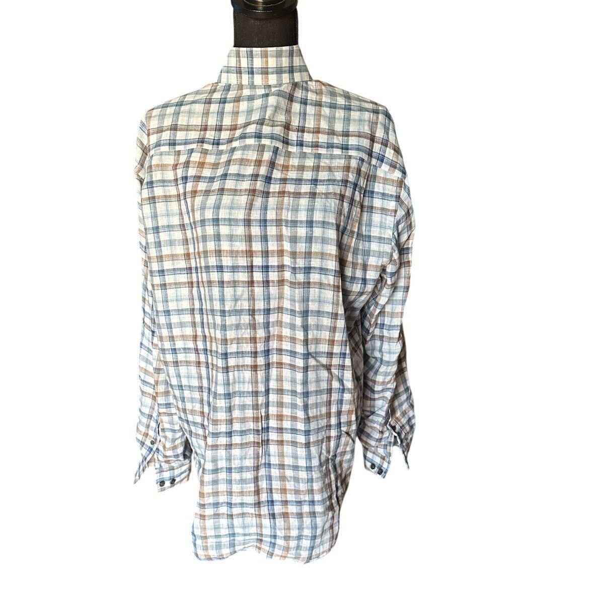 Robert Talbott Robert Talbott 100% Linen Plaid Button-Up Shirt Size US M / EU 48-50 / 2 - 6 Thumbnail