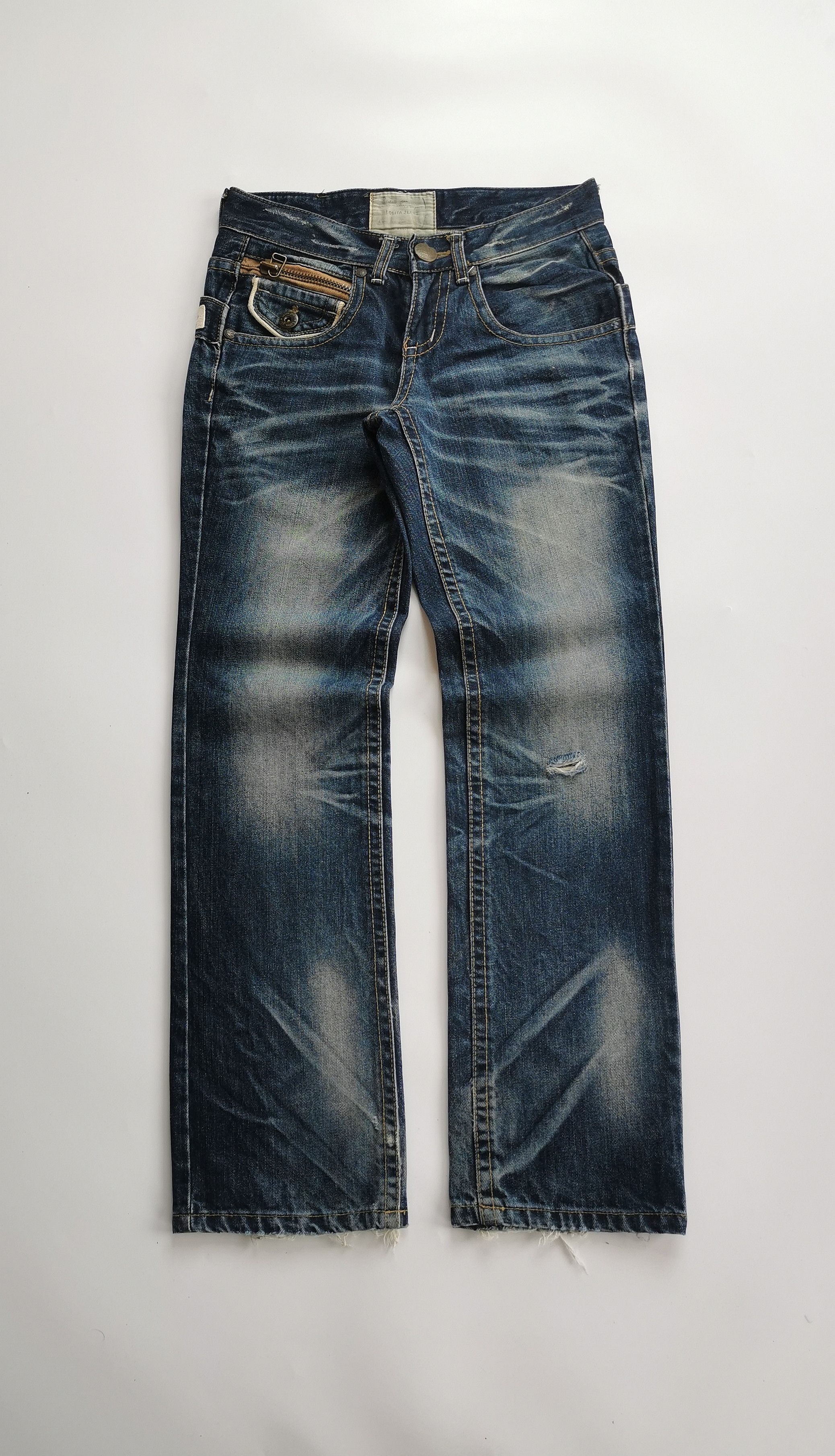 Japanese Brand Lolita Double Waist Back Madefaker Rare Jeans Size US 29 - 3 Thumbnail