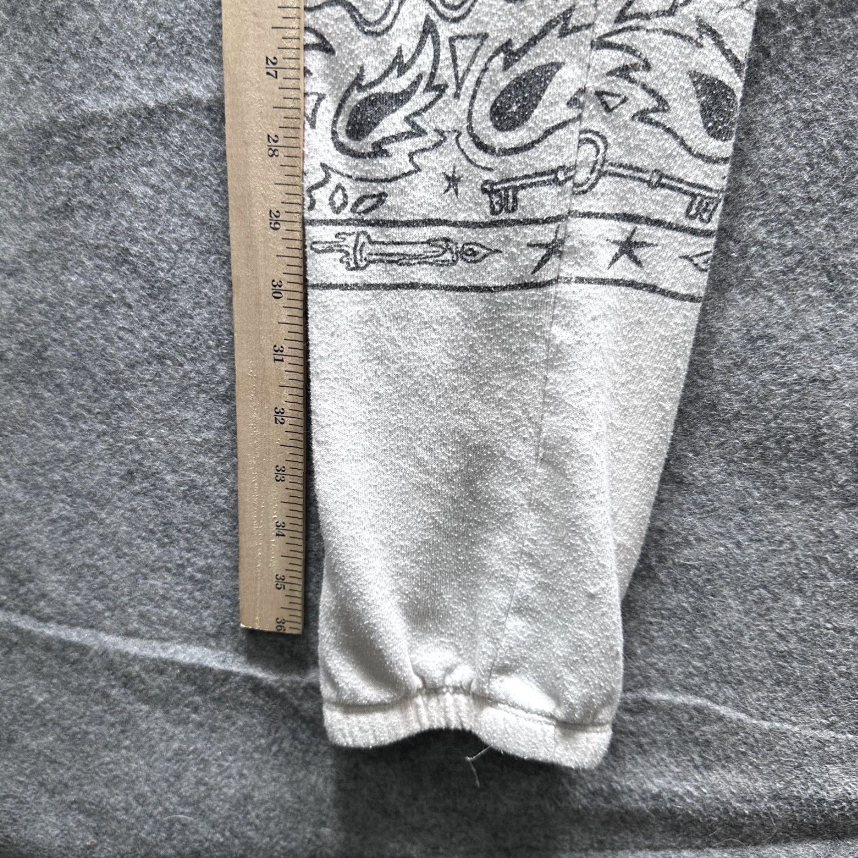 Wildfox Wildfox Pants Womens Small White Paisley Bandana Jogger Sweatpants Cuffed Lounge Size 28" / US 6 / IT 42 - 6 Thumbnail