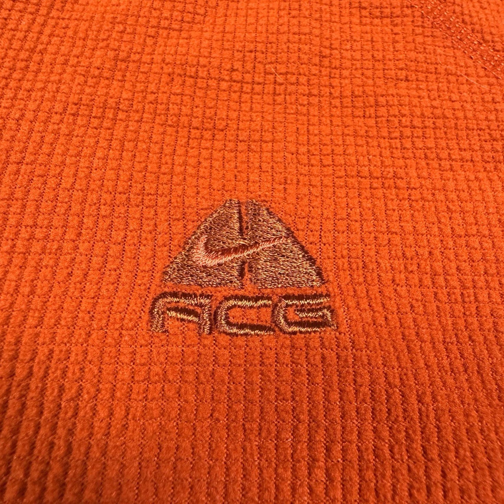 Nike ACG VINTAGE Nike ACG Jacket Mens XL Grid Fleece 1/4 Zip Orange 48 in Chest Long Sleeve Mid-Length 1/4 Zip Mens Jacket Vintage Y2K Pullover Sweatshirt Size US XL / EU 56 / 4 - 2 Thumbnail