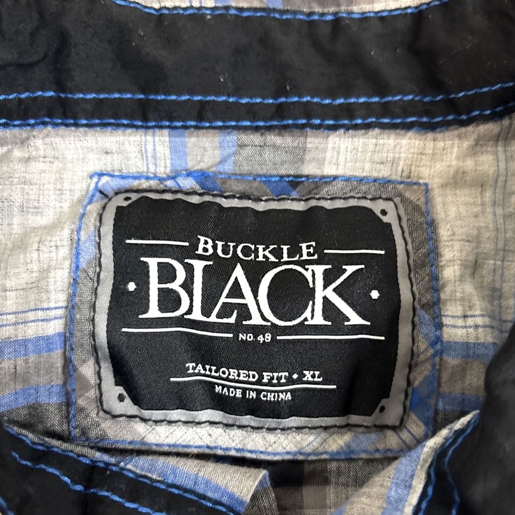 Buckle Black Buckle BKE Button-Up Shirt Men XL Plaid Blue Black White Long Sleeve Tailored Fit - Colorful, Pre-owned Excellent Size US XL / EU 56 / 4 - 2 Thumbnail