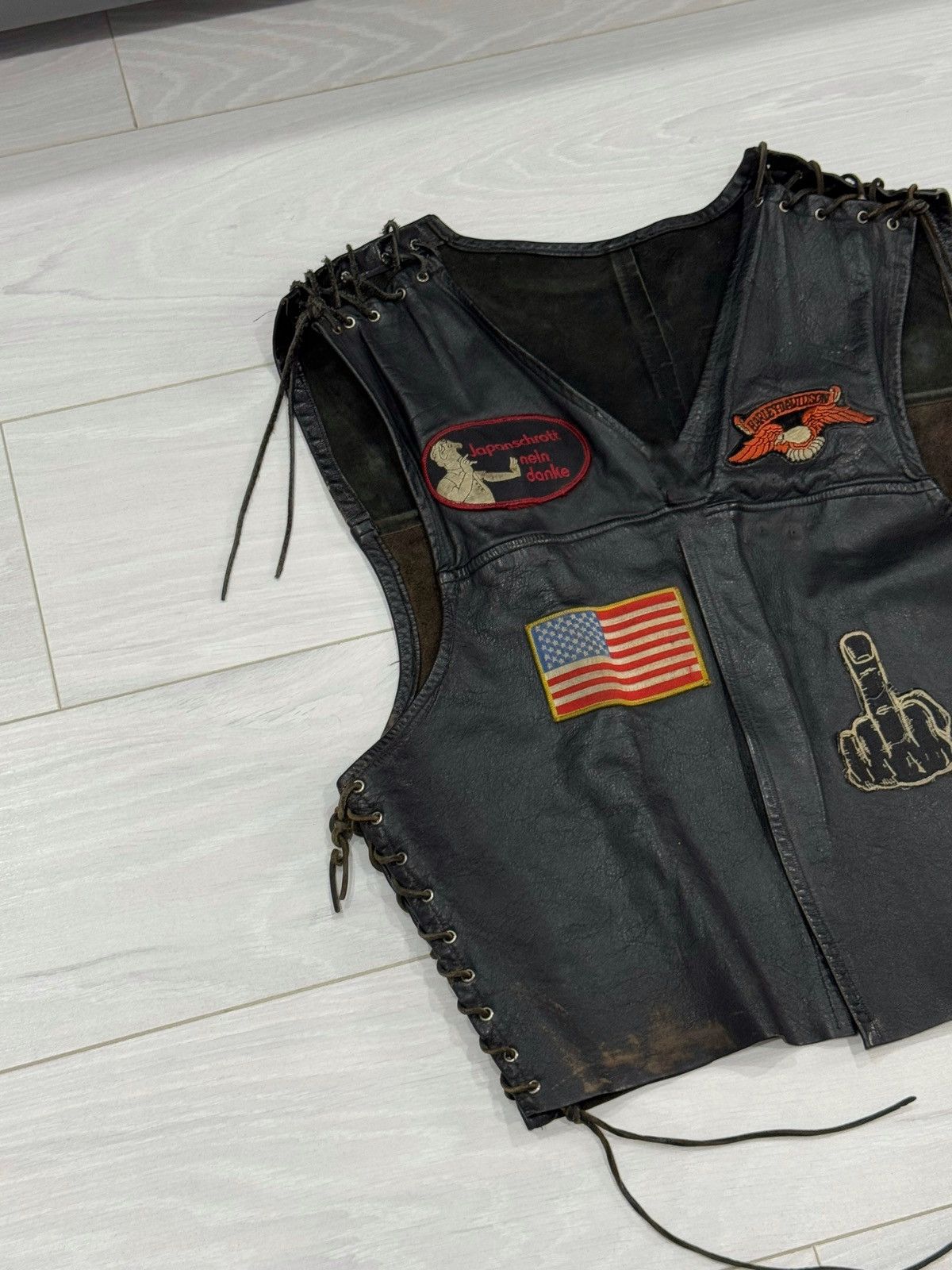Vintage Vintage Patchwork Early 80s Distressed Harley Davidson Vest Size US S / EU 44-46 / 1 - 5 Thumbnail