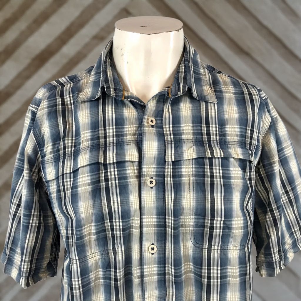 Carhartt CARHARTT Mens Medium Blue Plaid Short Sleeve Button Up Collared Shirt Size US M / EU 48-50 / 2 - 1 Thumbnail