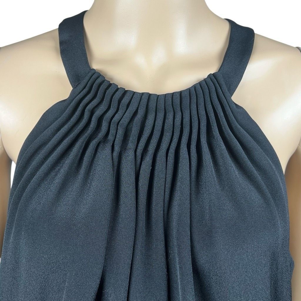 KOBI HALPERIN New Kobi Halperin Black Silk Maxi Dress with Pleated Necklin Size M / US 6-8 / IT 42-44 - 2 Thumbnail