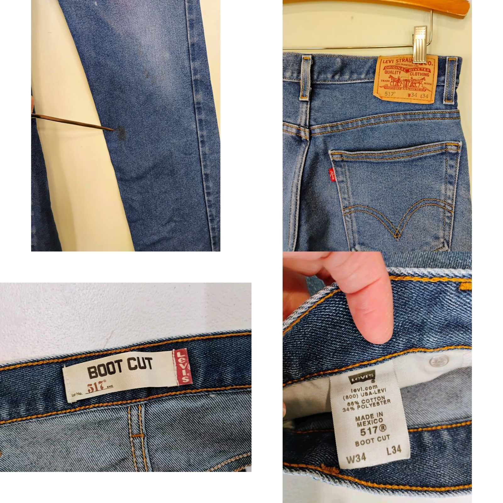 Levi's VINTAGE Levi's 517 Jeans Bootcut Denim Blue 32x33 Mens Regular 517 Model Size US 32 / EU 48 - 8 Thumbnail
