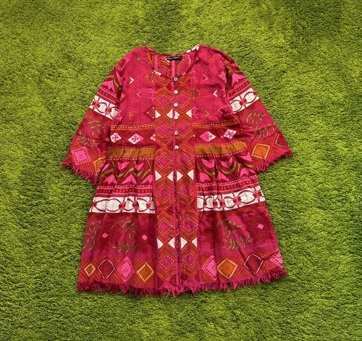 Designer Gudrun Sjoden 100% wool floral pattern dress tunic Size S / US 4 / IT 40 - 1 Thumbnail