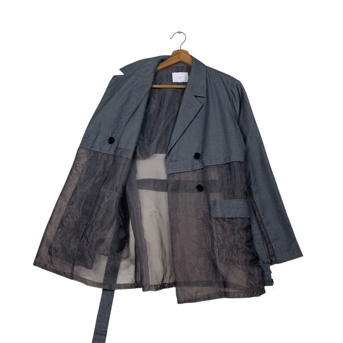 HARE HARE Double Breast Belted Coat Hybrid Design #2256-C100 Size ONE SIZE - 9 Thumbnail