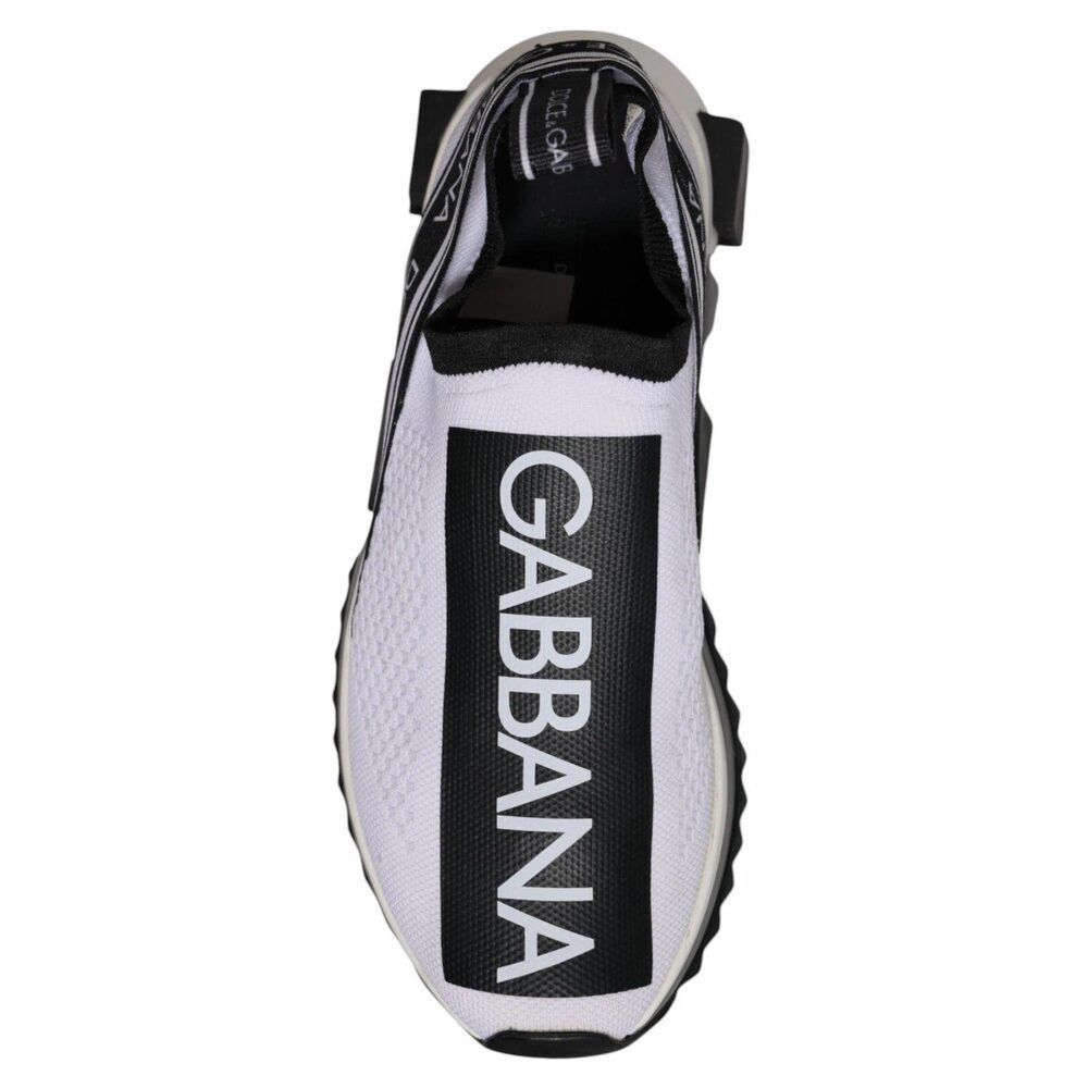 Dolce & Gabbana Dolce & Gabbana White Black Slip On Sorrento Sneakers Shoes Size US 7 / IT 37 - 5 Thumbnail