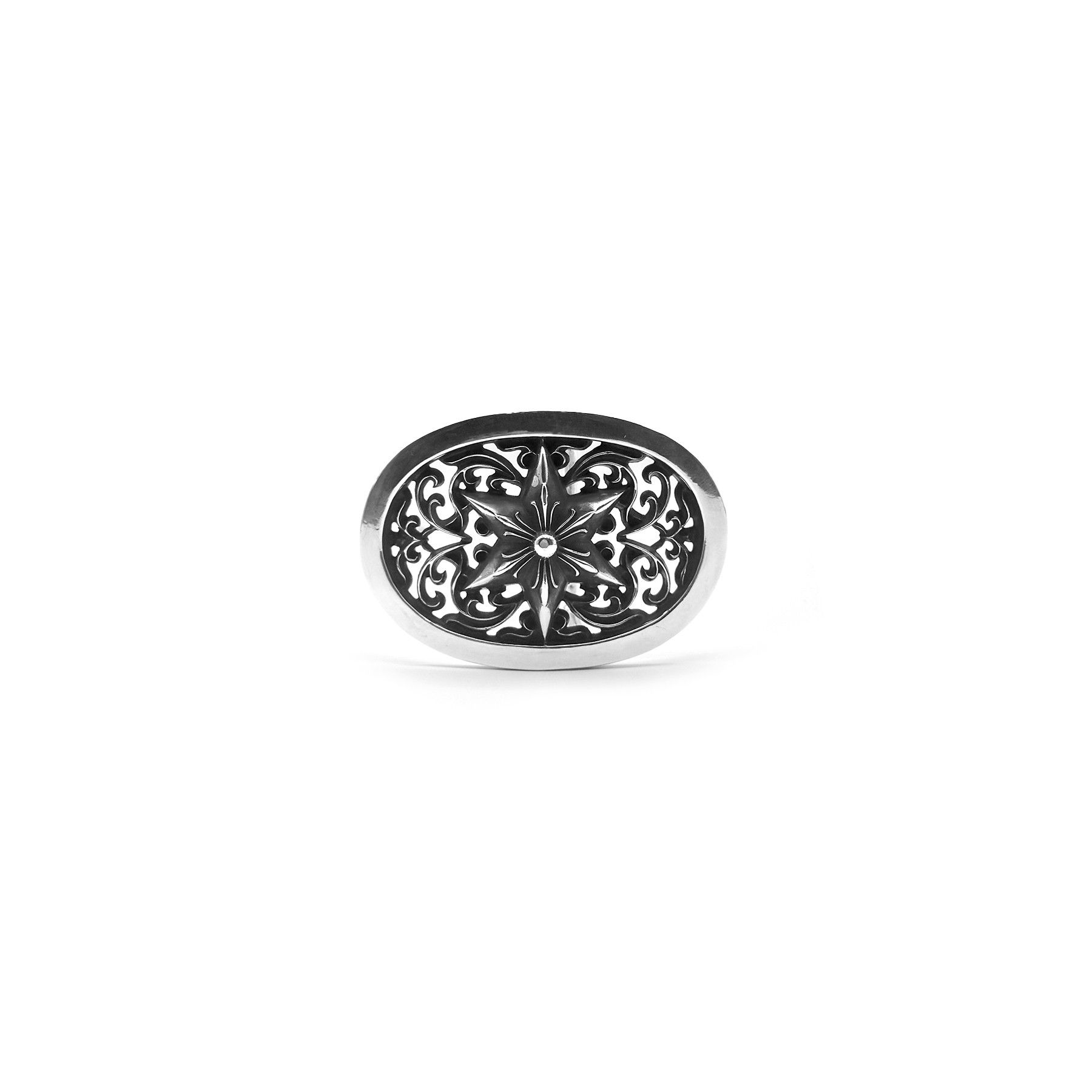 Chrome Hearts Chrome Hearts Silver Small Oval Star Belt Buckle Size ONE SIZE - 1 Thumbnail