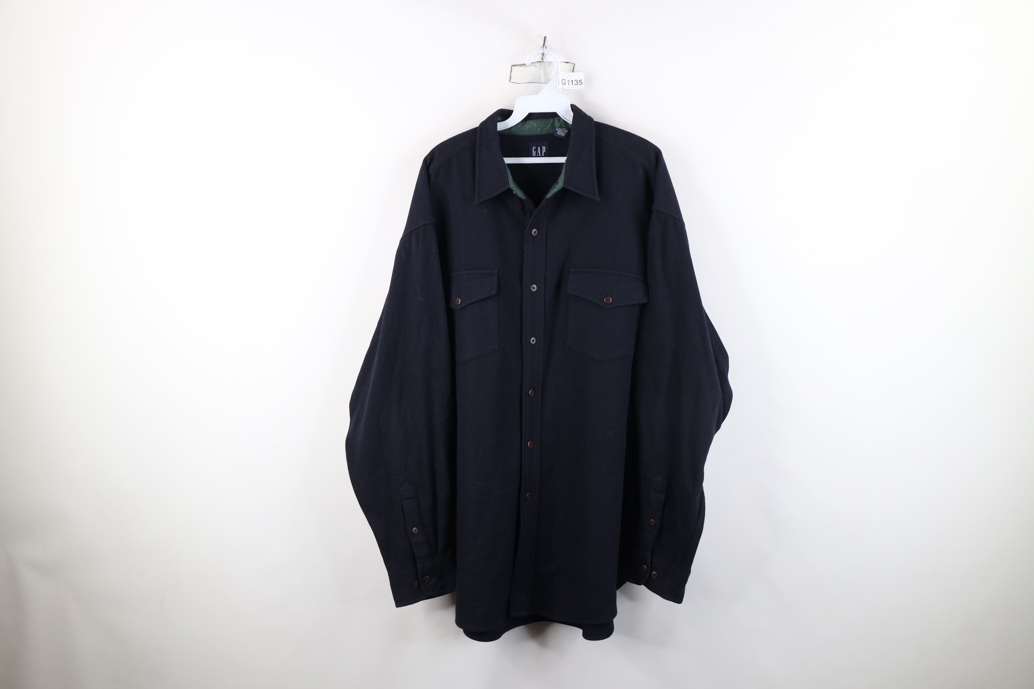 Gap Vintage 90s Gap Wool Blend Button Shirt Jacket Jac Shirt Size US XXL / EU 58 / 5 - 1 Thumbnail