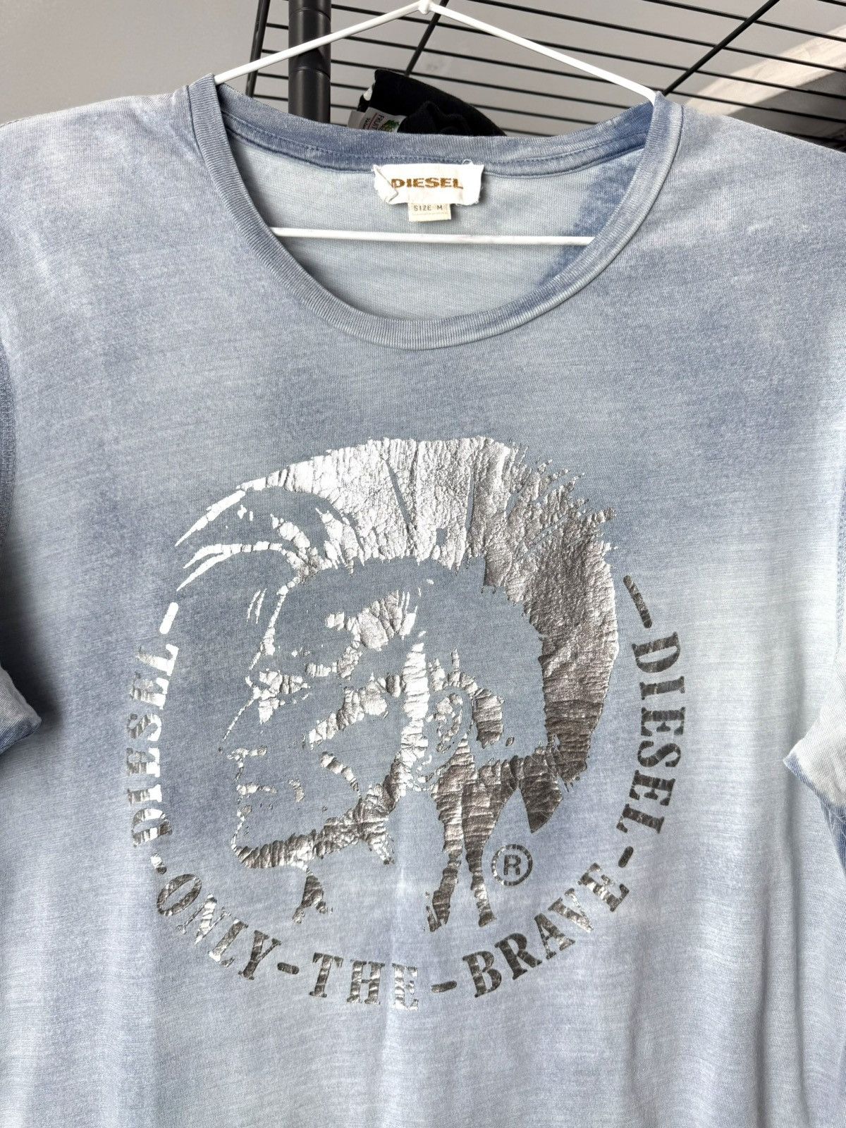 Diesel Diesel Silver Logo Gradient Fabric Faded T Shirt Size US M / EU 48-50 / 2 - 2 Thumbnail